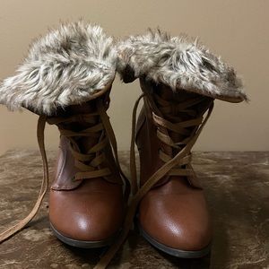 Charlotte Russe Furry Ankle Boots
